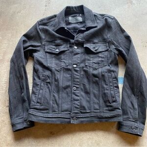 7 For All Mankind Black Denim Trucker Jacket